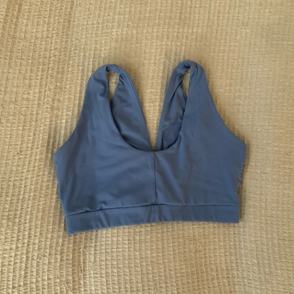 Whitney Simmons x GymShark V2 Blue Crop Top Sports Bra Tank Retro Lounge XS - Picture 3 of 7